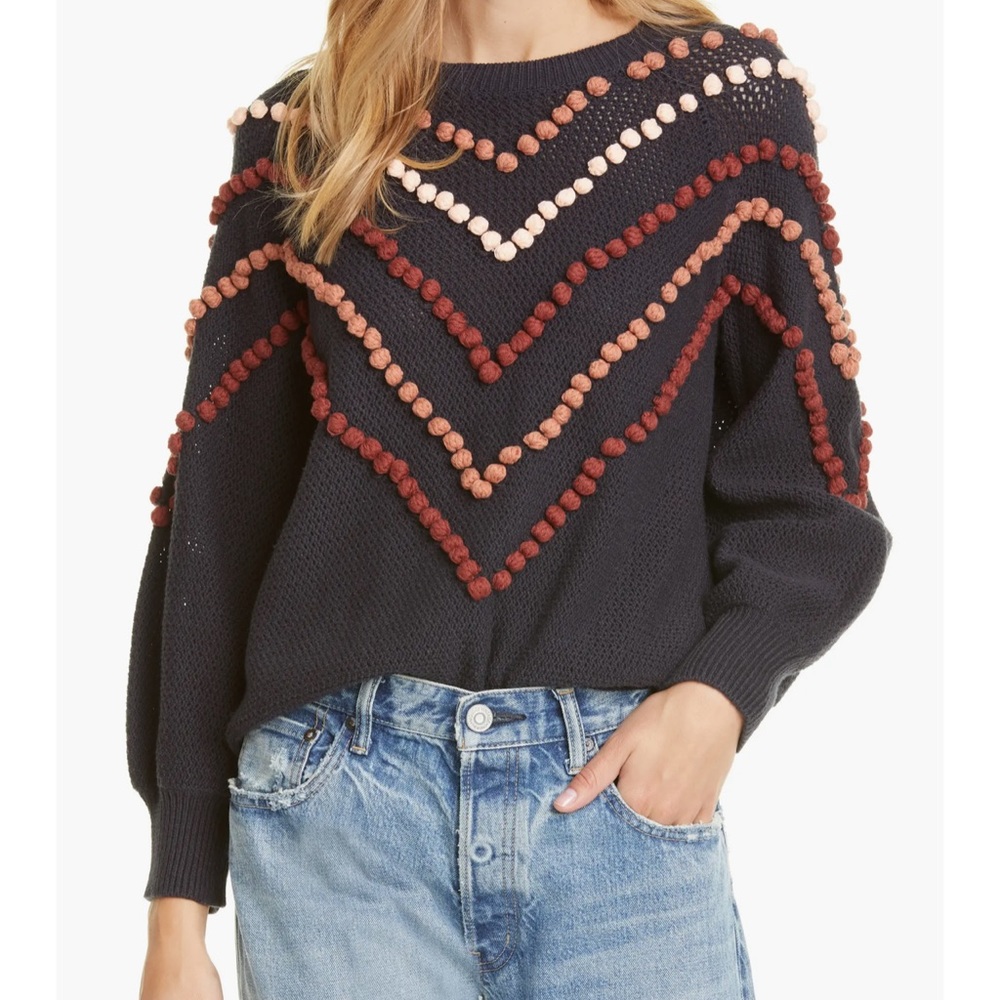 THE GEEAT BOBBLE PULLOVER SWEATER IN NAVY
SIZE 0